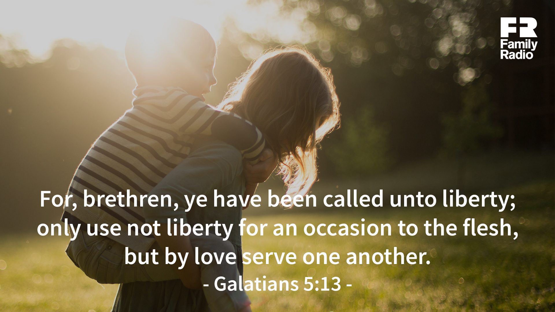 "For, brethren, ye have been called unto liberty; only use not liberty for an occasion to the flesh, but by love serve one another."