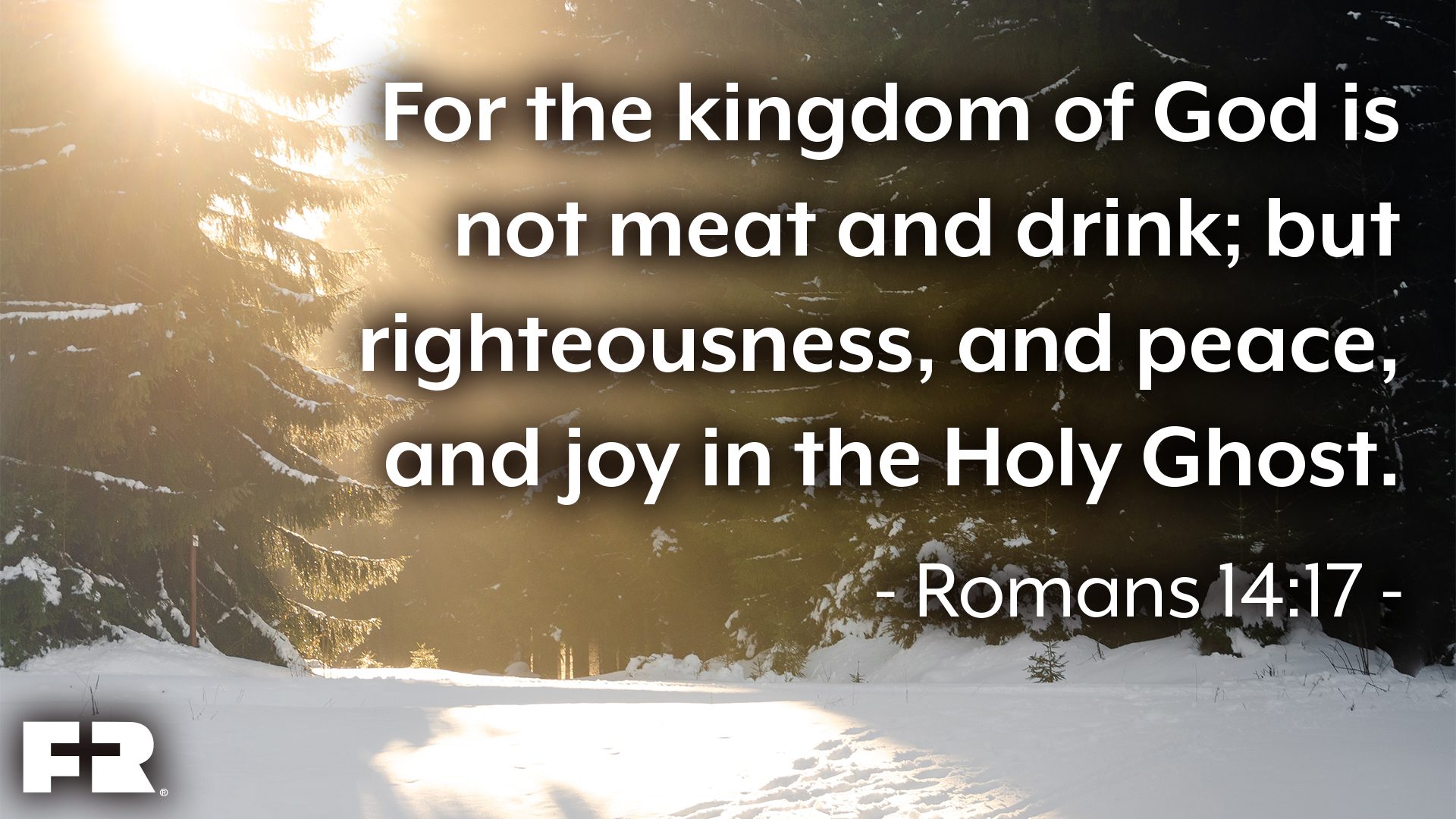 <em>“For the kingdom of God is not meat and drink; but righteousness, and peace, and joy in the Holy Ghost.”</em>