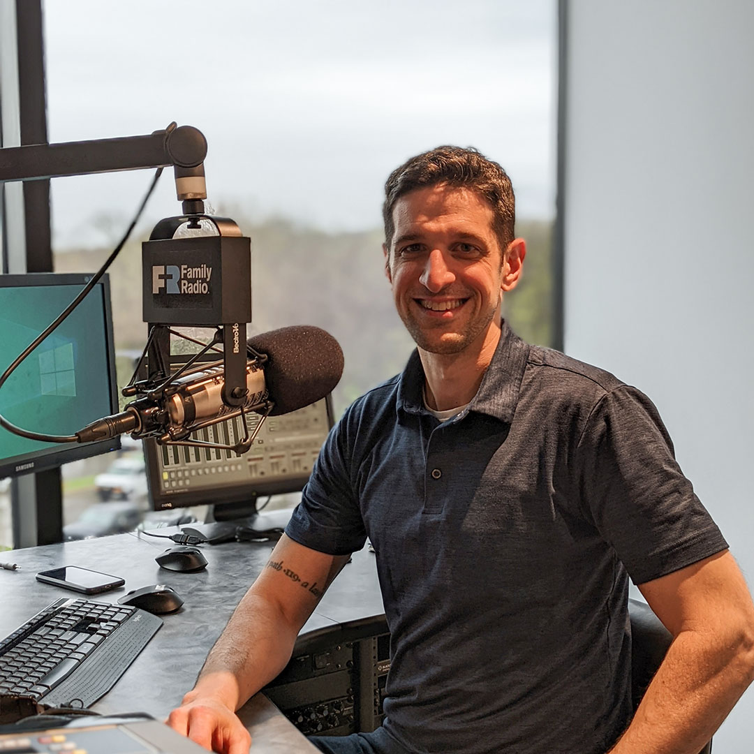 Portrait of Jason Frentsos in the Family Radio Studio